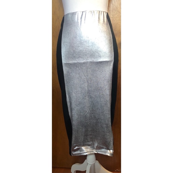 NWOT ASOS Black and silver midi skirt - Picture 6 of 6